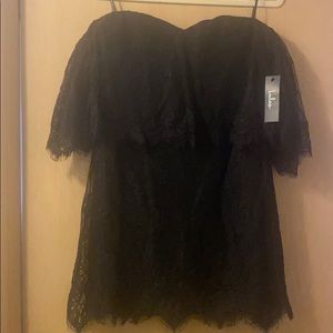 Lulus off the shoulder short lace dress